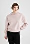 Boxy Fit Hooded Thick Basic Plain Sweatshirt B8570Ax23Wn - 4