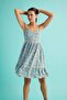 V-Neck Strappy Floral Print Mini Dress U3372Az23Hs - 3