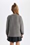 Girl's Crew Neck Knitted Sweater B1926A823Wn - 6