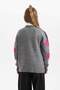 Girls' Floral V-Neck Knitwear Cardigan X9530A623Wn - 6