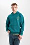 Keith Haring Oversized Fit Wide Fit Hooded Back Printed Kangaroo Pocket Sweatshirt B0370Ax23Wn - 6