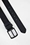 Men's Rectangular Buckle Faux Leather Jean Belt I B7344Axns - 2