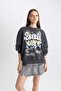 Coool Oversize Wide Fit Crew Neck Printed Thick Fabric Sweatshirt B5716Ax23Wn - 7