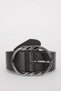 Women's Oval Buckle Faux Leather Classic Belt B3405axns