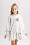 Girl's Hooded Printed Sweat Dress B2585A823Au - 3