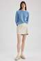 Regular Fit Crew Neck Basic Plain Knit Sweater I6913AZ23WN - 3