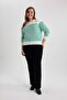 Regular Fit Soft Textured Crew Neck Striped Knitwear Sweater Z1317Az23Wn - 8