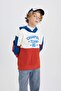 Boy's Oversized Wide Fit Hooded Printed Thick Sweatshirt B3991A823Wn - 6