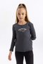 Cotton Regular Fit Crew Neck Printed Ribbed Camisole Long Sleeve T-Shirt Girl Child A7431A823Au