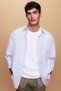 Relax Fit Polo Collar Striped Cotton Long Sleeve Shirt A9441Ax23Au