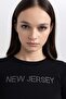 Fitted Crew Neck Printed Corded Fabric Ribbed Knit Long Sleeve T-Shirt B4403Ax23Au - 5