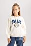 Yale University Relax Fit Crew Neck Sweatshirt for Girls A7737A823Au