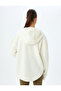 Plush Sweatshirt Hooded Half Zipper Pocket Detailed - 4