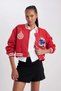 Oversized Wide Fit College Collar Embroidered Thick Bomber Jacket B2593Ax23Wn