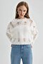 Crew Neck Openwork Sweater B3692Ax23Wn - 7