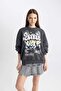 Coool Oversize Wide Fit Crew Neck Printed Thick Fabric Sweatshirt B5716Ax23Wn - 5
