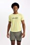 Defactofit Slim Fit Collar Printed Sportsman Short Sleeve T-Shirt A9101Ax23Au