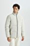 Slim Fit Puffer Coat Slim Fit Stand Collar Lined Zipper Double Pockets U4213Az23Au - 5