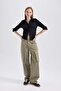 Gabardine Pants Straight Fit Standard Size High Waist Cargo Pocket B0625Ax23Au - 2