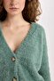 Oversize Wide Fit V-Neck Knitwear Cardigan K7886Az23Wn - 4