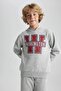 Boy's Hooded Printed Thick Sweatshirt B2054A823Wn - 3