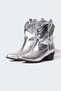 Women's Zippered Shiny High Sole Faux Leather Cowboy Boots B7138Ax23Au - 3