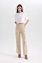 High Waist Wide Leg Cool Straight Gabardine Pants - Cargo Pocket, B1450Ax23Au - 2