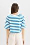 Coool Crop Striped Short Sleeve 100% Cotton T-Shirt A9046Ax23Sm - 6