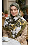 Mira Silk Patterned Cotton Soft Shawl Mena Series Green - 2