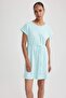 100% Cotton A-Line Crew Neck Combed Cotton Short Sleeve Dress B0655Axns - 3