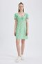Coool Heart Neck Floral Maroken Short Sleeve Mini Dress Tyc13Gb4Vn 168790710816920