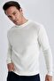 Standard Fit Regular Cut Crew Neck Muline Patterned Knitwear Sweater A5181Ax23Au