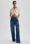 Regular Fit Cropped Collar Linen Blended Short Sleeve Shirt A6859Ax23Sm - 6