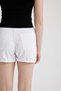 Mom Fit High Waist Folded Leg White Jeans 100% Cotton Shorts A2625Ax23Sm - 6
