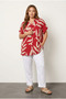 Plus Size Short Sleeve Patterned Button Shirt 321827 - 2