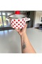 Red Polka Dot Piece Enamel Pot with Glass Lid 18 cm 2.5 Liter Retro Design - 2