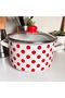 Red Polka Dot Piece Enamel Pot with Glass Lid 18 cm 2.5 Liter Retro Design - 4