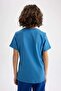 Boy's Crew Neck Printed Short Sleeve T-Shirt Z9320A623Hs - 3