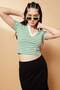 Fitted Polo Neck Striped Short Sleeve T-Shirt A0380Ax23Sm - 3