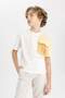 Oversize Crew Neck Short Sleeve T-Shirt for Boys Z3175A623Hs - 4