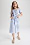 Girl's Wide Leg Pants Striped Linen W6742A623Sm - 7