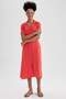 Shirt Collar Short Sleeve Midi Dress A4806Ax23Sm - 7