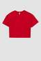 Girls Black Crew Neck Crop Basic Plain Short Sleeve T-Shirt Z5095A623Sm - 7