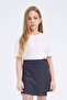 Girl's Short Sleeve White Basic T-Shirt Z5095A623Sm