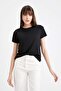 Regular Fit Crew Neck Basic Plain Short Sleeve T-Shirt W7299Az23Sm
