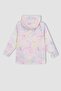 Baby Girl Water Repellent Patterned Hooded Coat Z1349A223Sp - 4