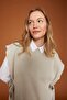 Regular Fit Crew Neck Basic Plain Sweater with Side Tie Detail Y1323Az22Wn - 3