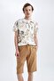 Regular Fit Waist Lace Bermuda Shorts R2057Az22Sm - 3