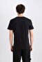 100% Cotton Slim Fit Slim Cut Crew Neck Printed Short Sleeve T-Shirt X3932Az22Sm - 5