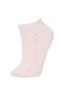 Women's 5-Piece Cotton Polka Dot Striped Booties Socks W8944Azns - 6